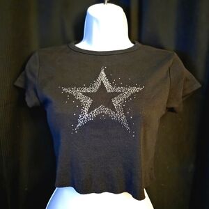 Black Starry Night Women's Crop Top